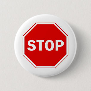 Stop Sign 2 Inch Round Button