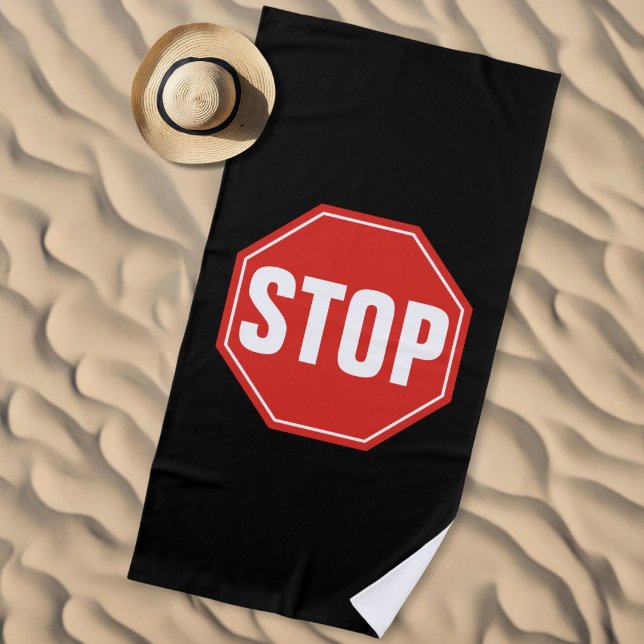 STOP Sign Beach Towel (Creator Uploaded)