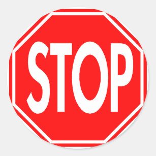 Stop Sign Classic Round Sticker