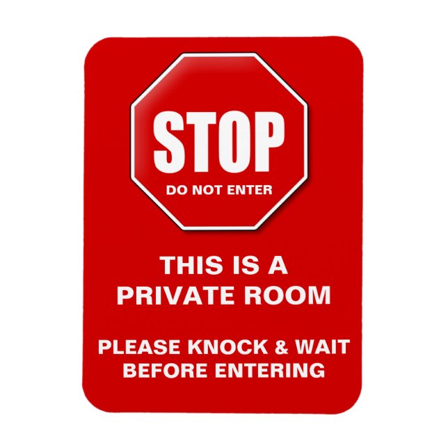 Stop Sign Custom Do Not Enter Private Magnet (Vertical)