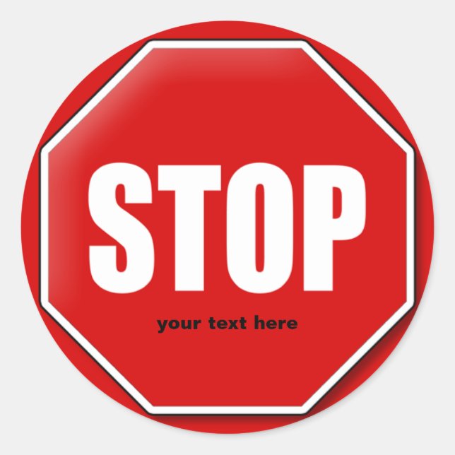 Stop Sign Custom Sml Sticker (Front)