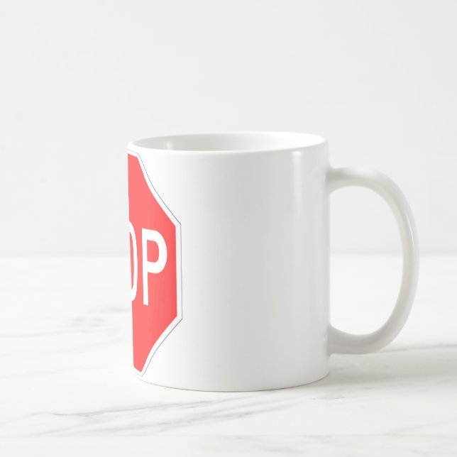 Stop Sign Customizable Coffee Mug (Right)