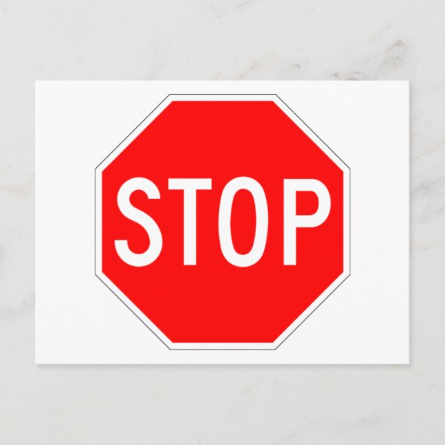 Stop Sign Customizable Postcard (Front)
