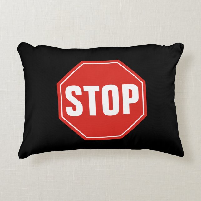 STOP Sign Decorative Pillow (Front)