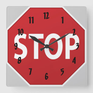 STOP Sign Design Wall Clock