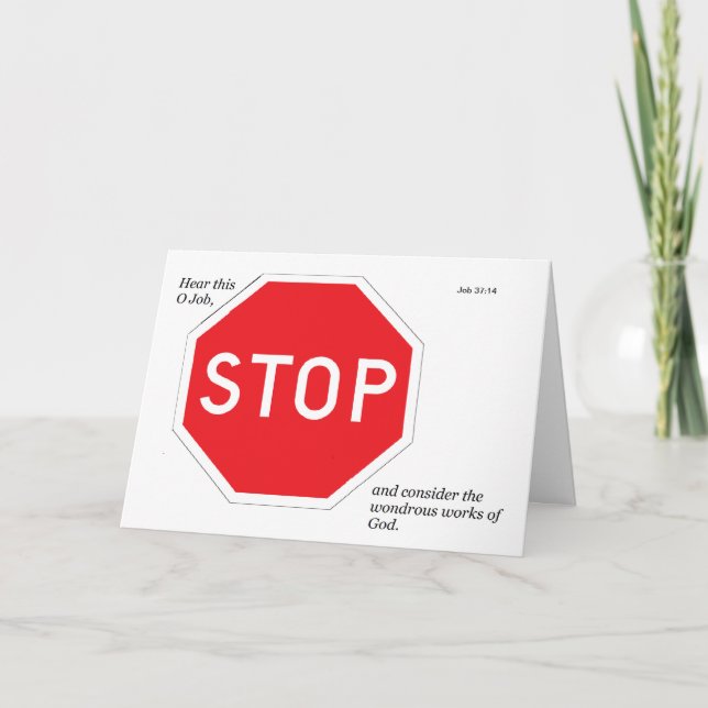 Stop Sign Devotional Greeting Card (Front)