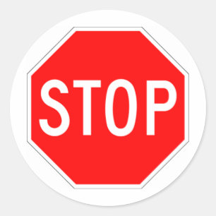 Stop Sign - Highway Hexagon Classic Round Sticker