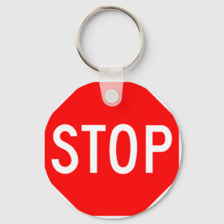 Stop Sign - Highway Hexagon Keychain