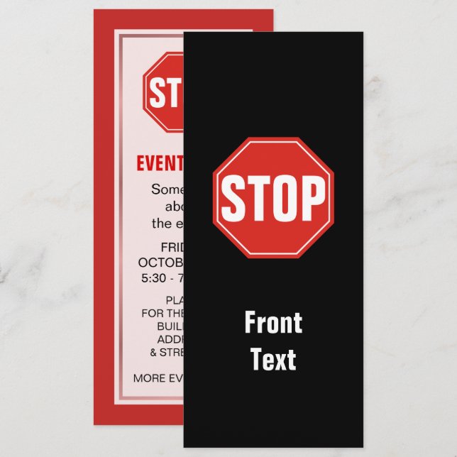 STOP Sign Invitation (Front/Back)