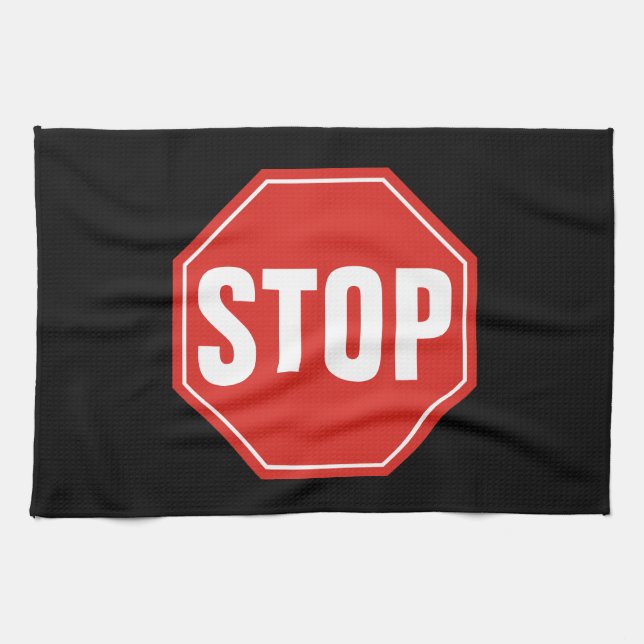 STOP Sign Kitchen Towel (Horizontal)