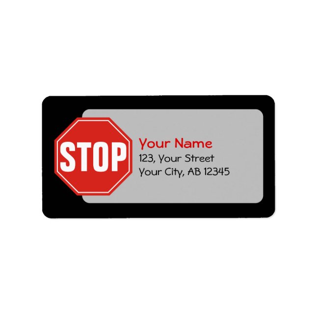 STOP Sign Label (Front)