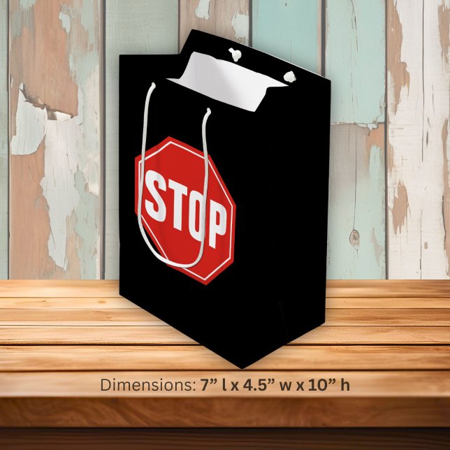 STOP Sign Medium Gift Bag (Creator Uploaded)