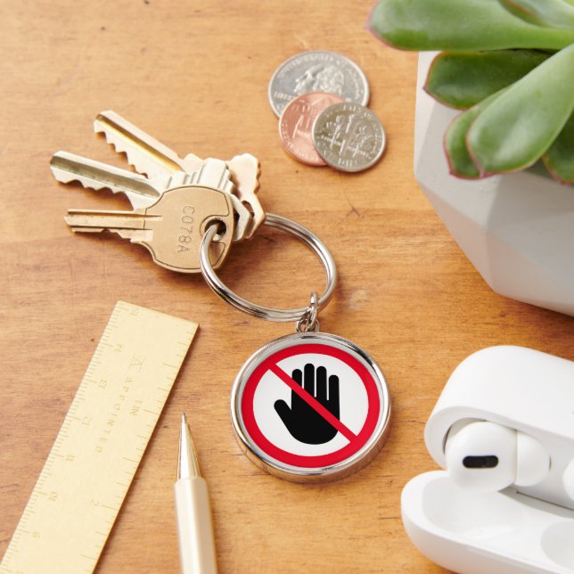 Stop Sign No Entry Prohibited Sign | Keychain (Desk)