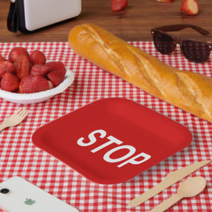 Stop Sign  Paper Plate