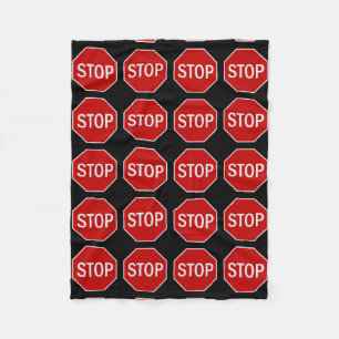 Stop sign pattern fleece kids blanket
