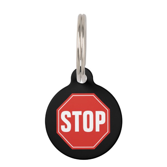 STOP Sign Pet ID Tag (Front)