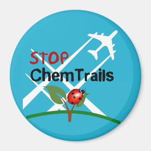 Stop Sign Plane Aerosol Trails LadyBug Magnet