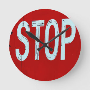 Stop sign  round clock