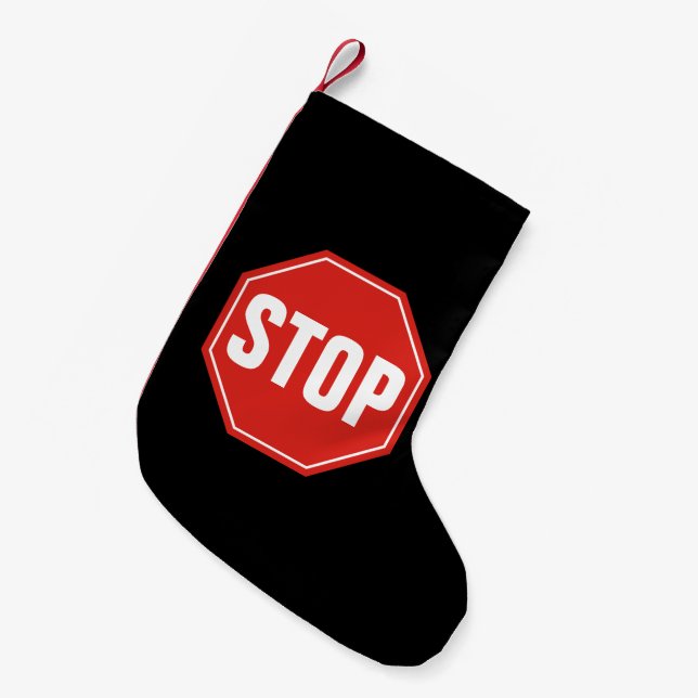 STOP Sign Small Christmas Stocking (Front (Hanging))