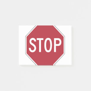 Stop sign symbol post-it notes