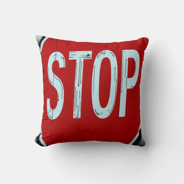 Stop sign  throw pillow (Front)