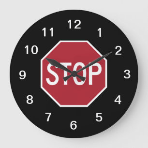 Stop Sign Wall Clock