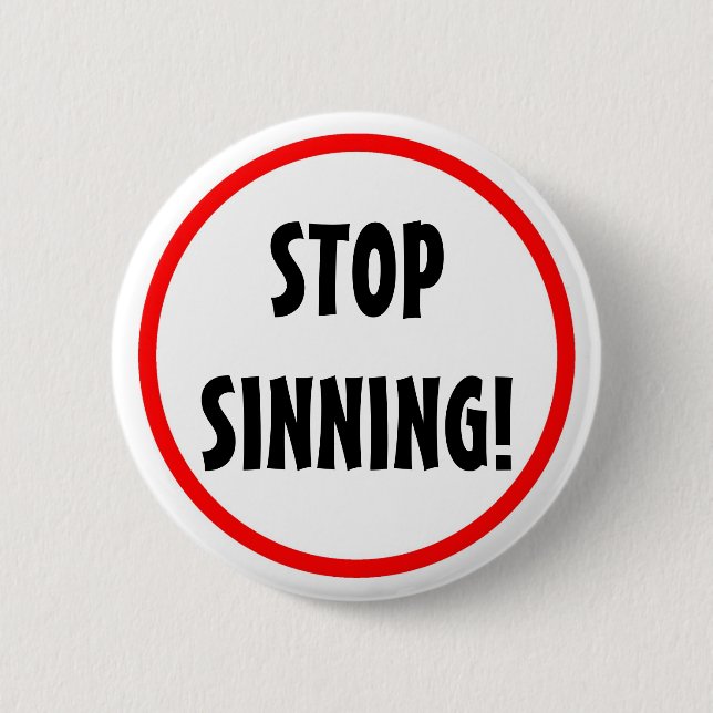 "Stop Sinning" Button (Front)