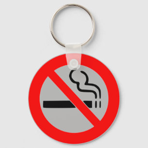 STOP SMOKING SIGN - NO SMOKING, PROHIBITED. KEYCHAIN