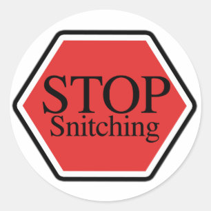 stop snitching classic round sticker