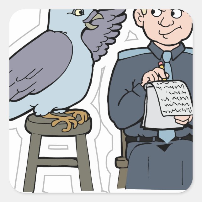 stop snitching pigeon square sticker (Front)