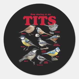 Stop Staring At My Birds Classic Round Sticker