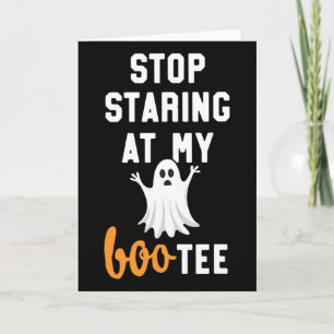 Stop Staring At My Boo-tee Funny Yoga Halloween  Card