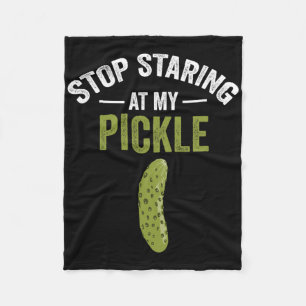 Stop Staring At My Pickle Halloween Pickle Costume Fleece Blanket