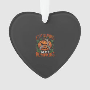 Stop Staring Pumpkins Halloween Skeleton Hands_1 Ornament