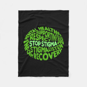 Stop stigma mental health awareness warrior fleece blanket