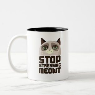 Stop Stressing Meowt Two-Tone Coffee Mug