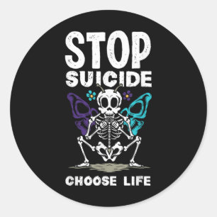 Stop Suicide Choose Life Suicide Awareness Classic Round Sticker