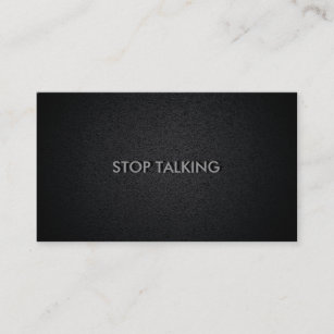 Stop Talking Funny Social Black Business Card
