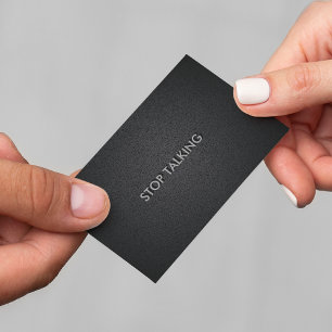 Stop Talking Funny Social Black Business Card