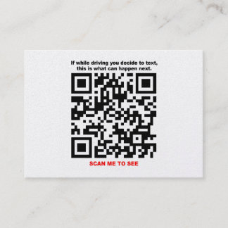 STOP TEXTING QR Code Business Cards
