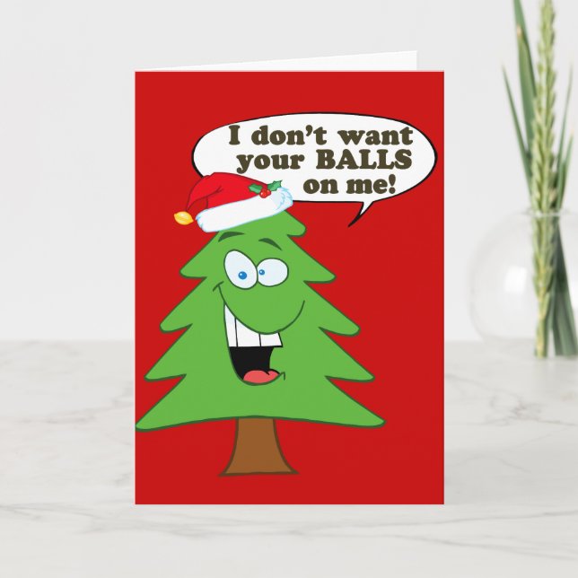 Stop The Abuse Of Christmas Trees Holiday Card (Front)