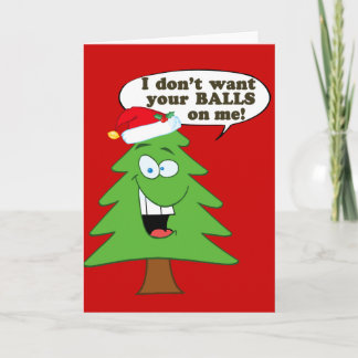 Stop The Abuse Of Christmas Trees Holiday Card