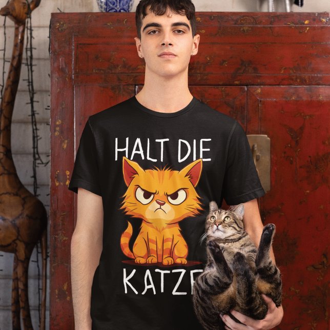 Stop the Cat Angry Cat Cartoon T-Shirt (Creator Uploaded)