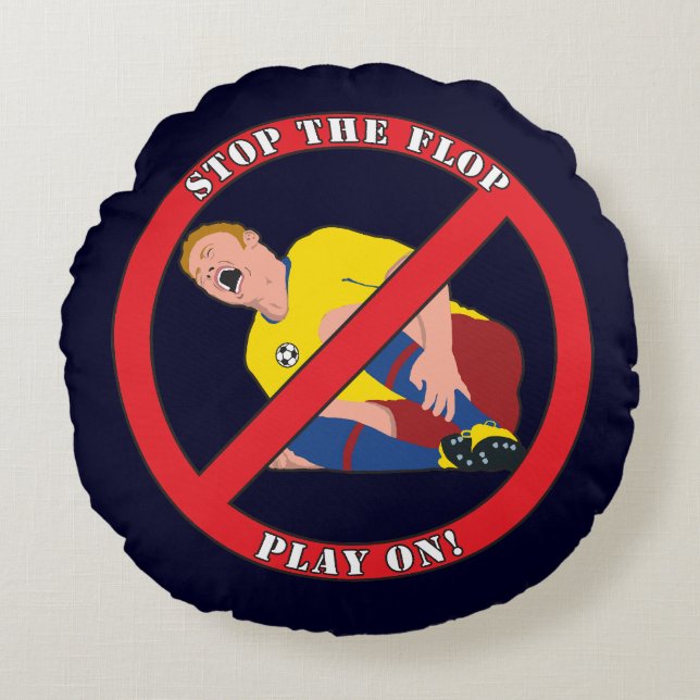 STOP THE FLOP ROUND PILLOW (Front)