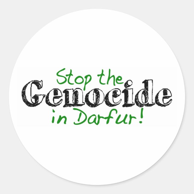 Stop The Genocide Darfur Classic Round Sticker (Front)