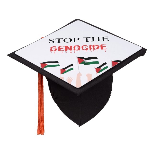 Stop the Genocide Graduation Cap Topper (Angled)
