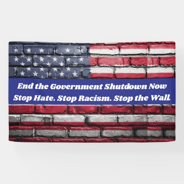Stop the Government Shutdown Protest Rally Banner (Horizontal)