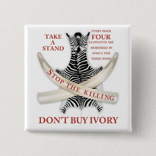 stop the killing 2 inch square button