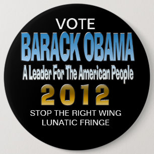 STOP THE LUNATIC FRINGE 6 INCH ROUND BUTTON