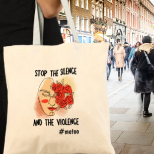 Stop the Silence Feminist Activist Metoo Tote Bag